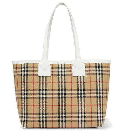 burberry london travel bag|Burberry checked canvas tote bag.